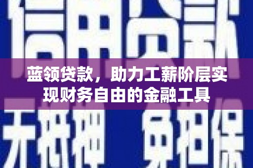 宝应县蓝领贷款，助力工薪阶层实现财务自由的金融工具