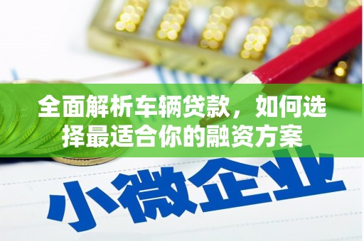 宝应县全面解析车辆贷款，如何选择最适合你的融资方案