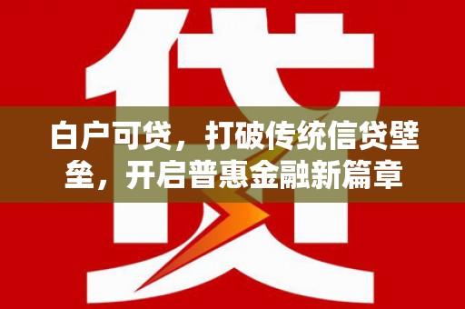 宝应县白户可贷，打破传统信贷壁垒，开启普惠金融新篇章