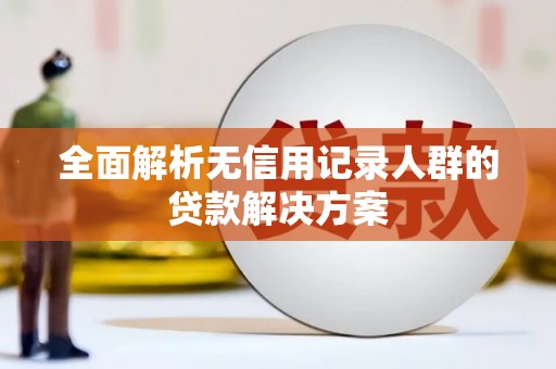 宝应县全面解析无信用记录人群的贷款解决方案